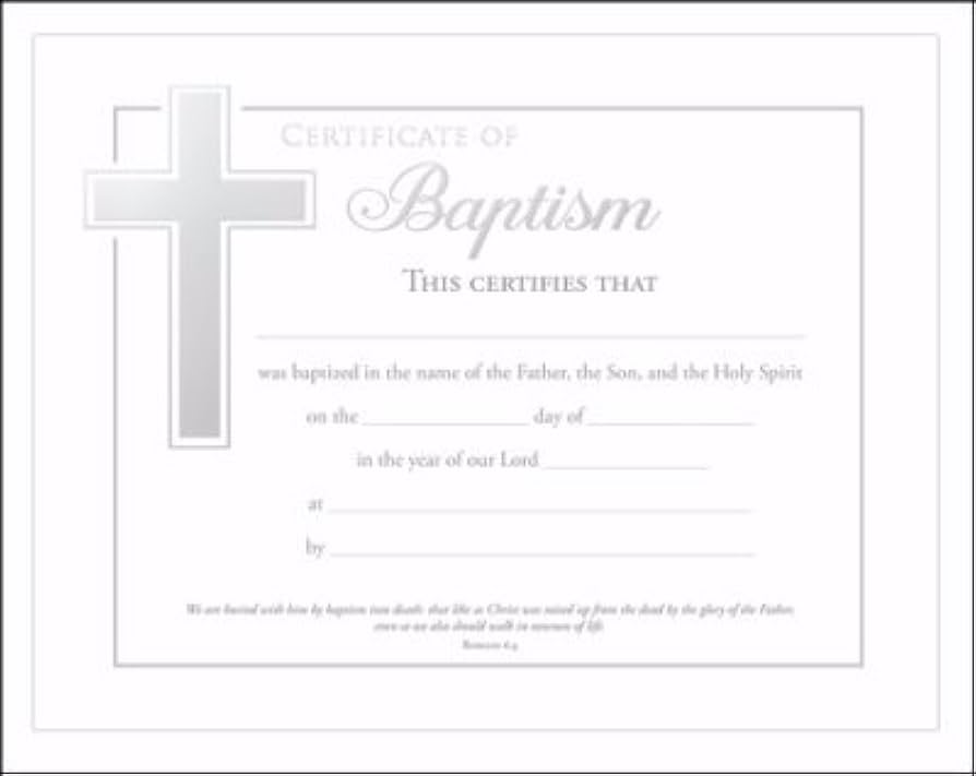 Official Certificate of Baptism + Keepsake 20 Official Certificate of Baptism + Keepsake