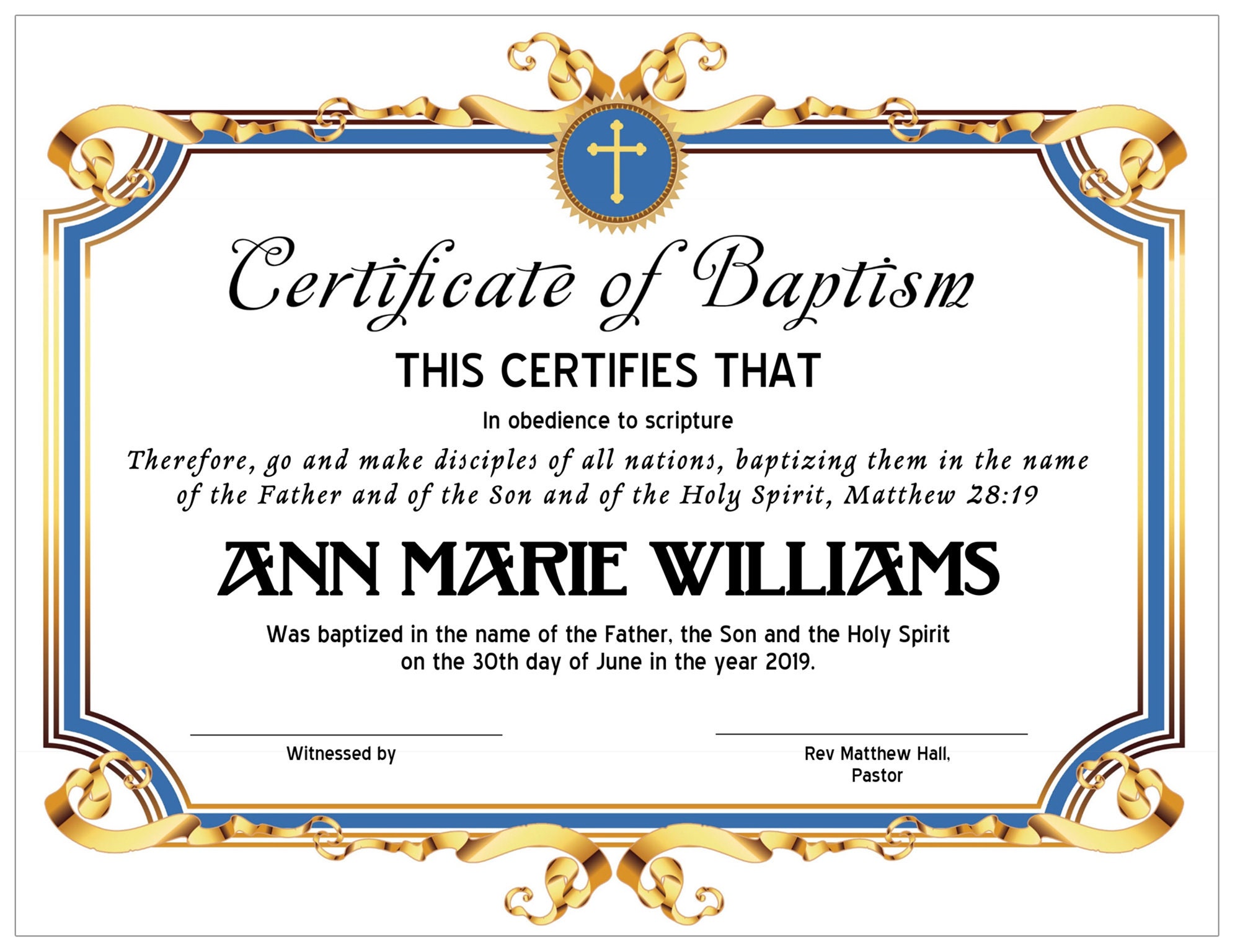 Get Your Official Baptism Certificate Today! 1 Get Your Official Baptism Certificate Today!