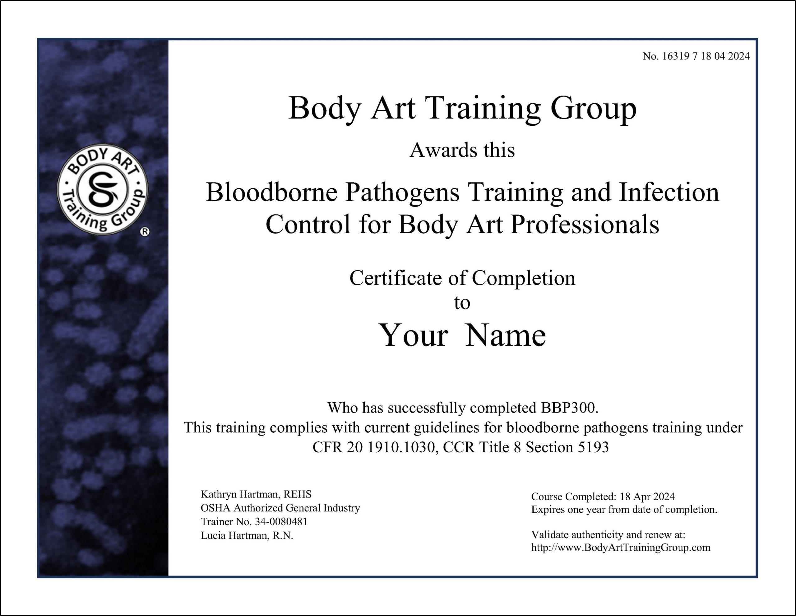 Get OSHA BBP Training + Certified Trainers! 35 Get OSHA BBP Training + Certified Trainers!