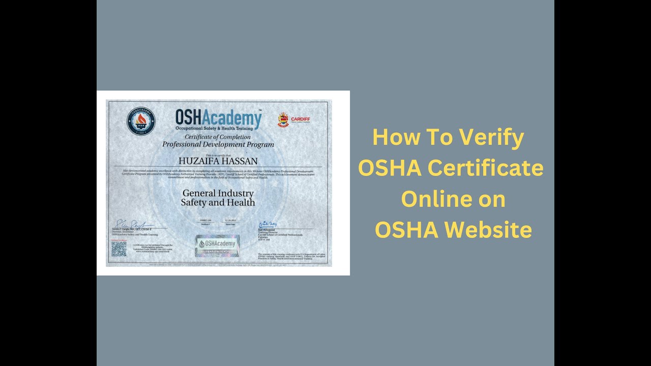 Verify OSHA 10 Certification: Lookup Tool + Guide 11 Verify OSHA 10 Certification: Lookup Tool + Guide