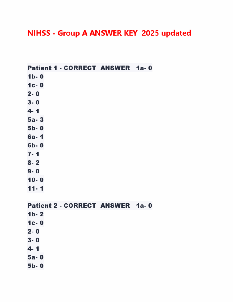 ace your nihss certification test answers tips