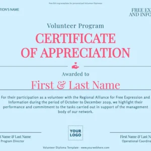 free volunteer certificate get yours now