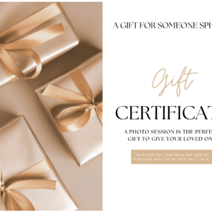 give the gift of memories photography gift certificate