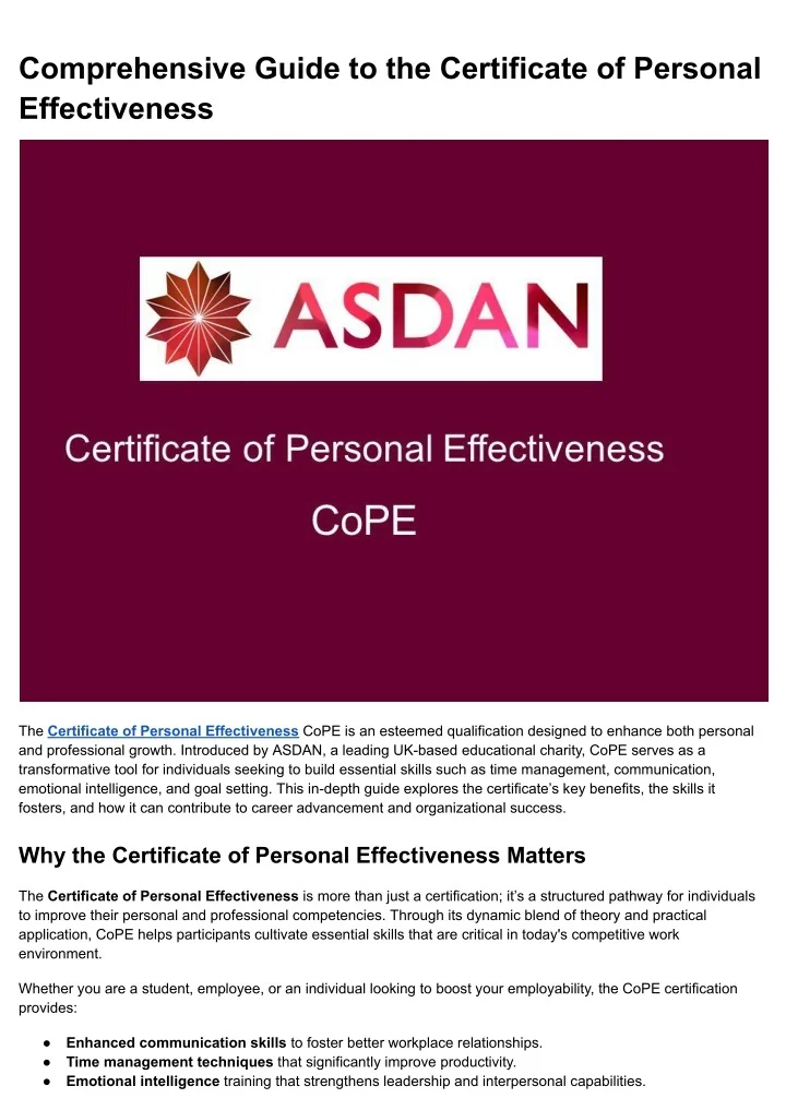 best online certificate of personal effectiveness programs an evidence based buyers guide