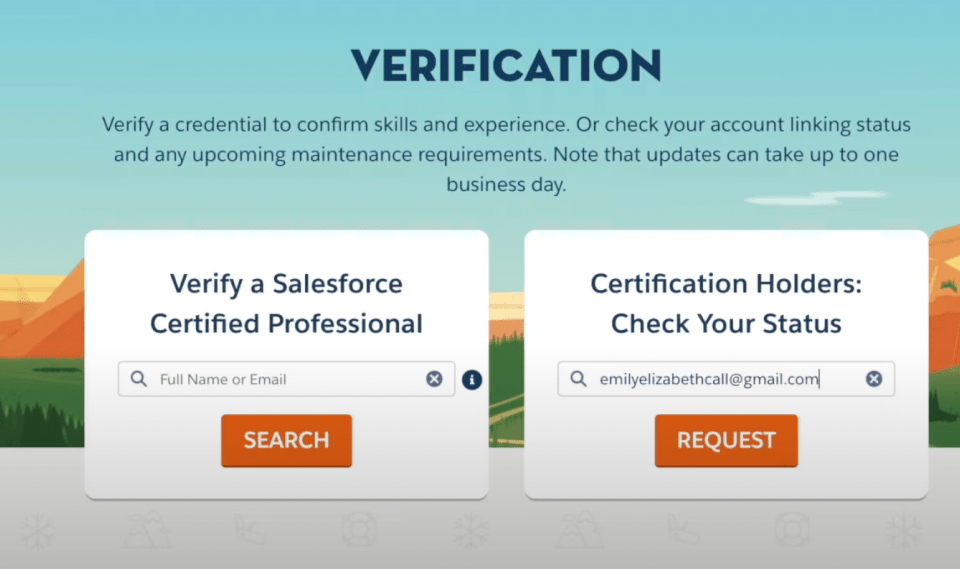 how to check salesforce certification status today