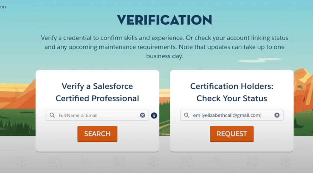 how to check salesforce certification status today